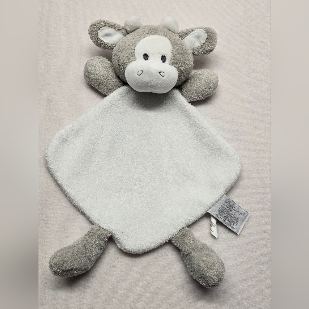 Gray Cow Lovey Security Blanket Plush Baby Minky Farm Animal
